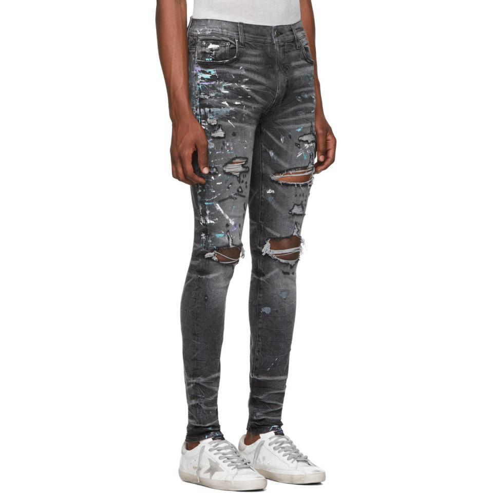 Amiri Grey Paint Splatter Jeans in Grey for Men | Lyst Canada