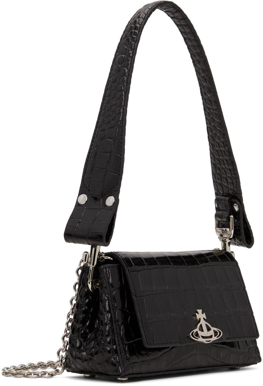 ♦Vivienne Westwood♦HAZEL SMALL ショルダーバッグ Hazel Small leather shoulder bag in black - Vivienne