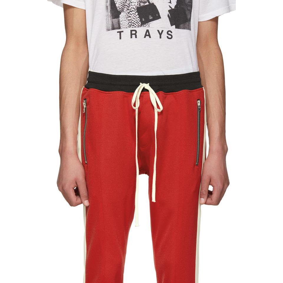 Fear Of God Red And Off-white Knit Track Pants for Men - Lyst