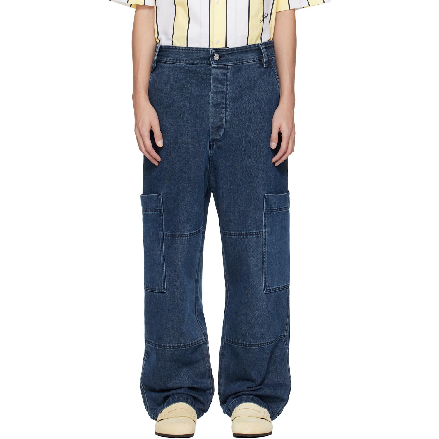Jacquemus 'The Carré De-Nîmes' Denim Cargo Pants in Blue for Men