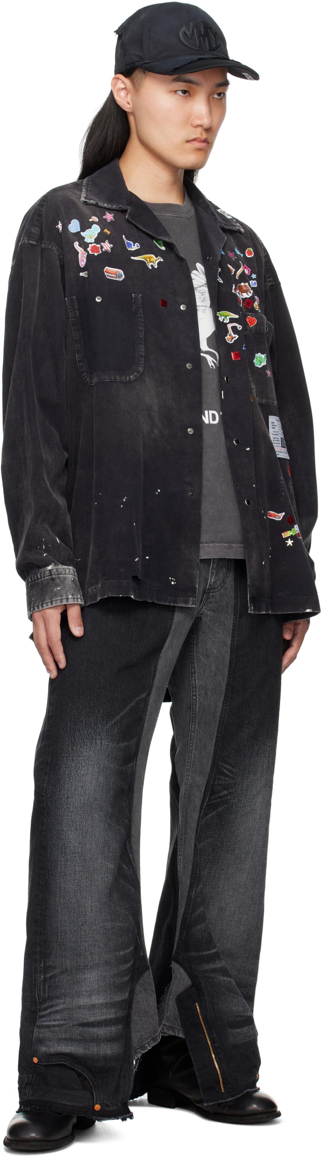 トップス Maison MIHARA YASUHIRO CORDUROY STICKER Maison Mihara Yasuhiro Sticker Printed Corduroy Shirt in
