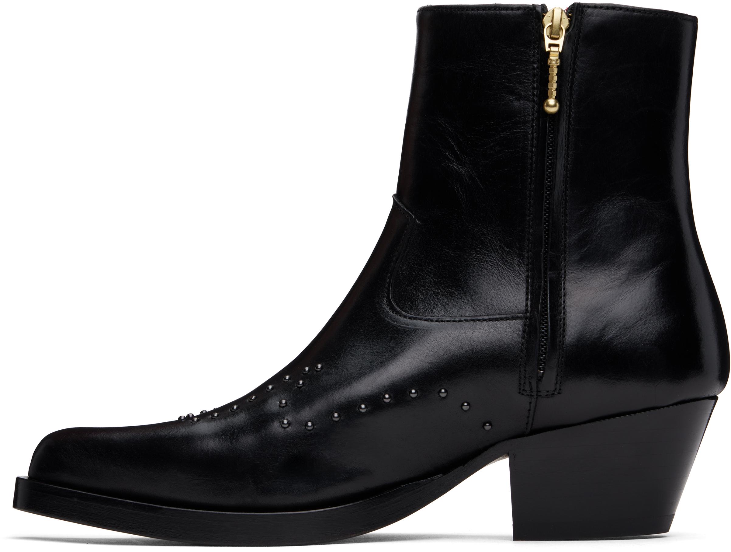 【関税込み】ERNEST W. BAKER ブラック プラットフォーム ブーツ WESTERN BOOTS - BLACK — ERNEST W. BAKER