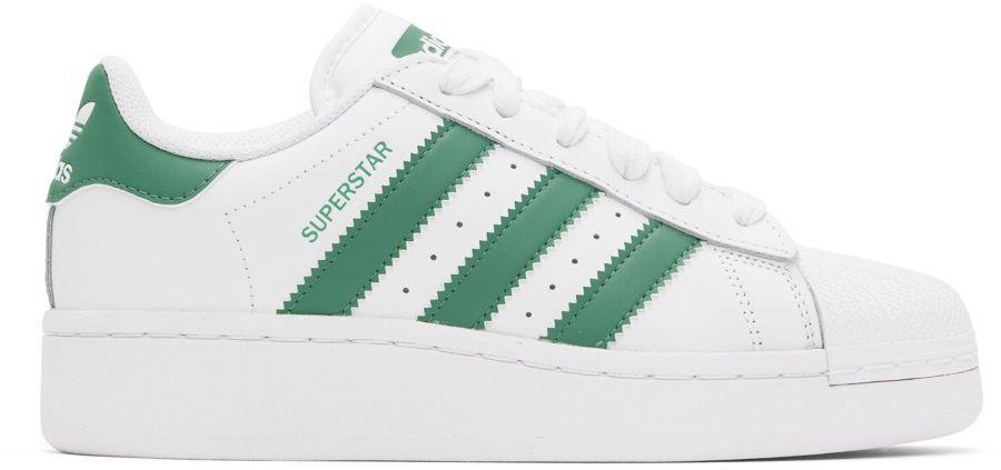 adidas Originals White & Green Superstar Xlg Sneakers in Black | Lyst