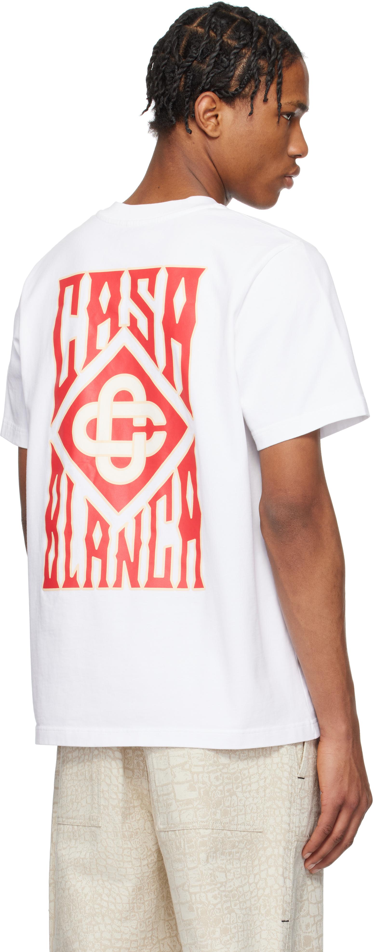 CASABLANCA Gothic Logo T-Shirt in White for Men | Lyst UK