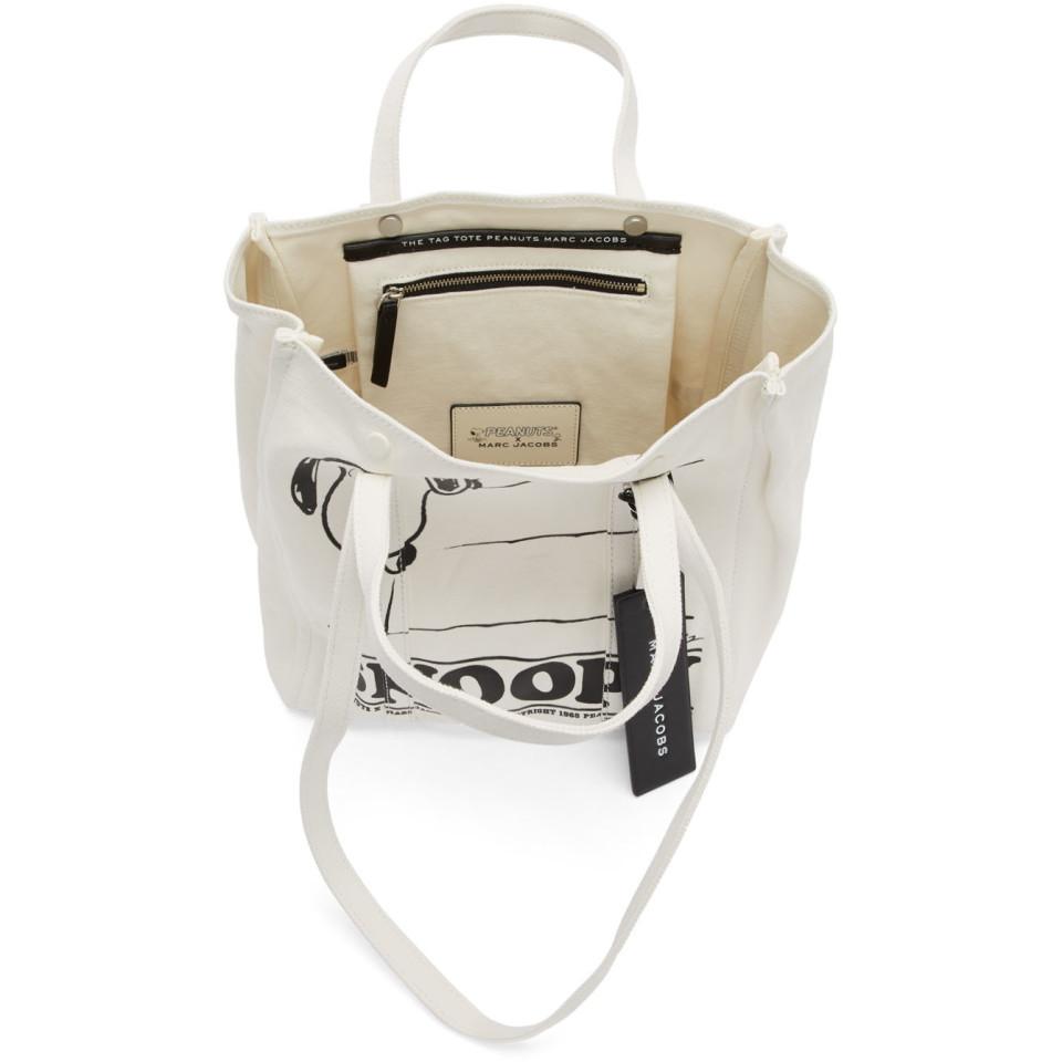 Marc Jacobs White Peanuts Edition The Tag Tote | Lyst