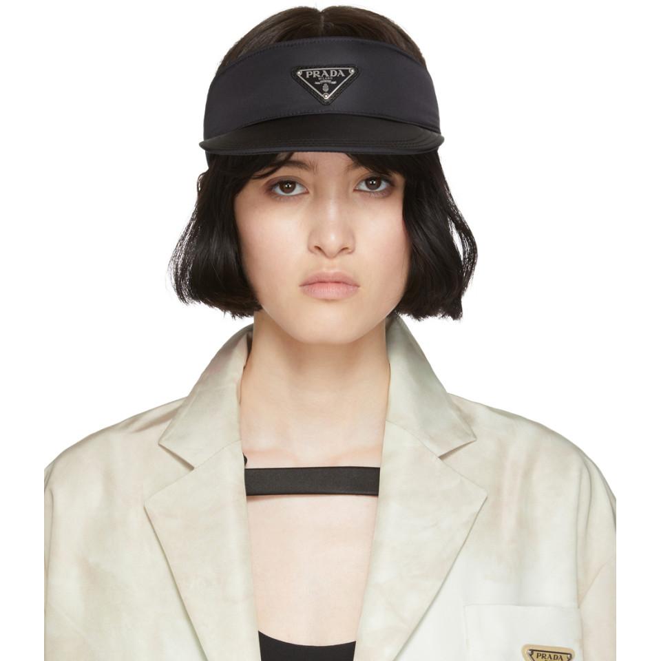 Prada Synthetic Sport Visor in Black | Lyst