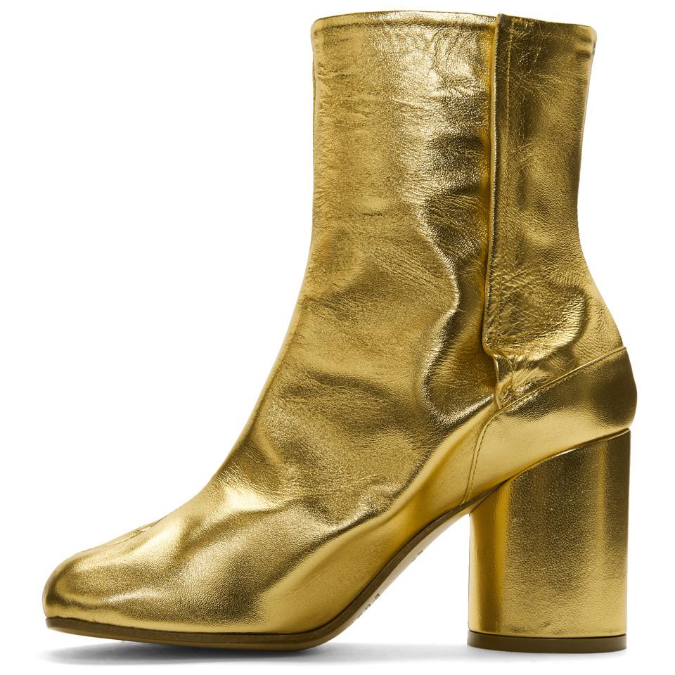 Maison Margiela Gold Tabi Boots in 