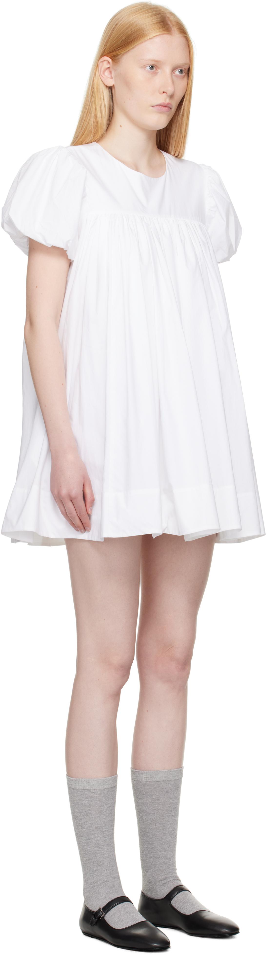 【関税込み】Sandy Liang オフホワイト Somm ミニワンピース Off-White Somm Minidress by Sandy Liang on Sale