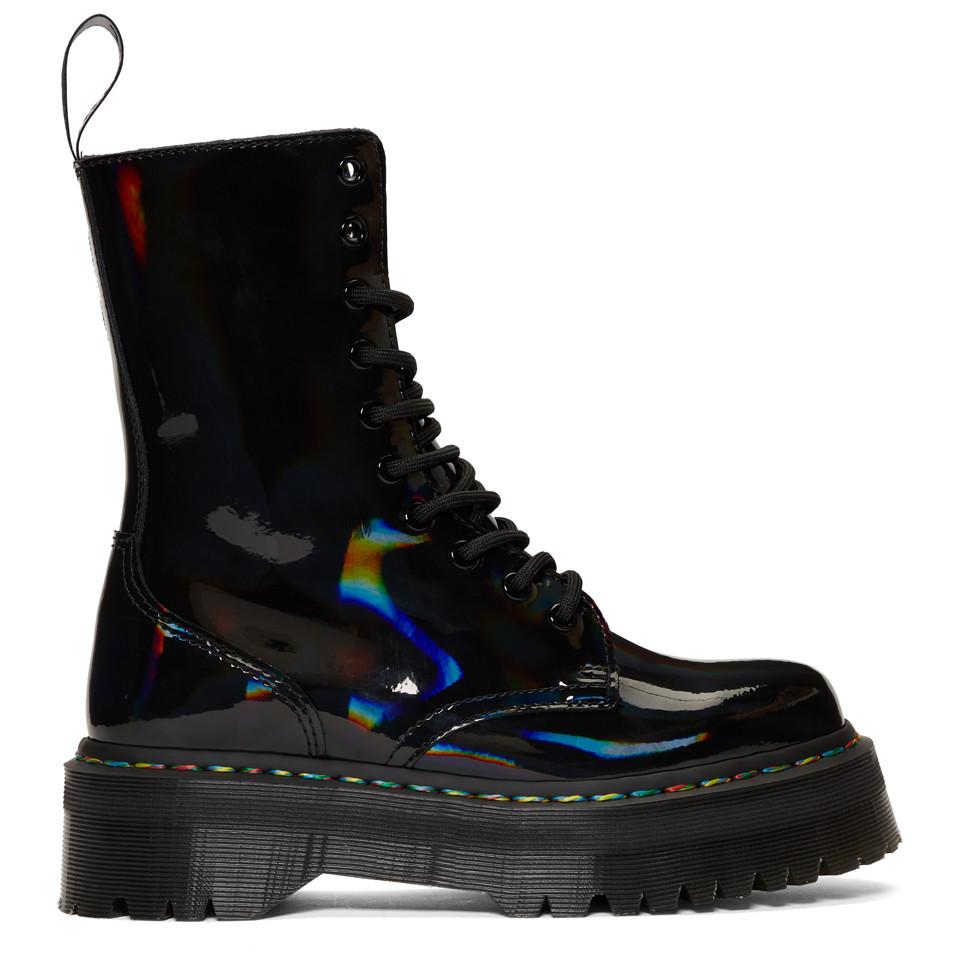 Martens Black Rainbow Slick Jadon Hi Boots Men | Lyst