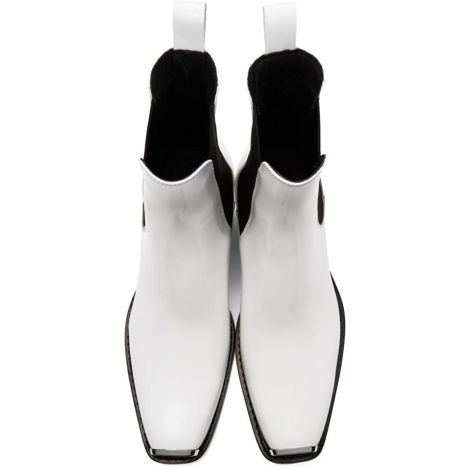 CALVIN KLEIN 205W39NYC White Western Chris Chelsea Boots for Men | Lyst