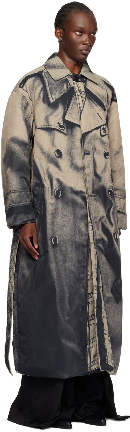 Jean Paul Gaultier 'The Trompe-L'Œil' Padded Trench Coat in Black