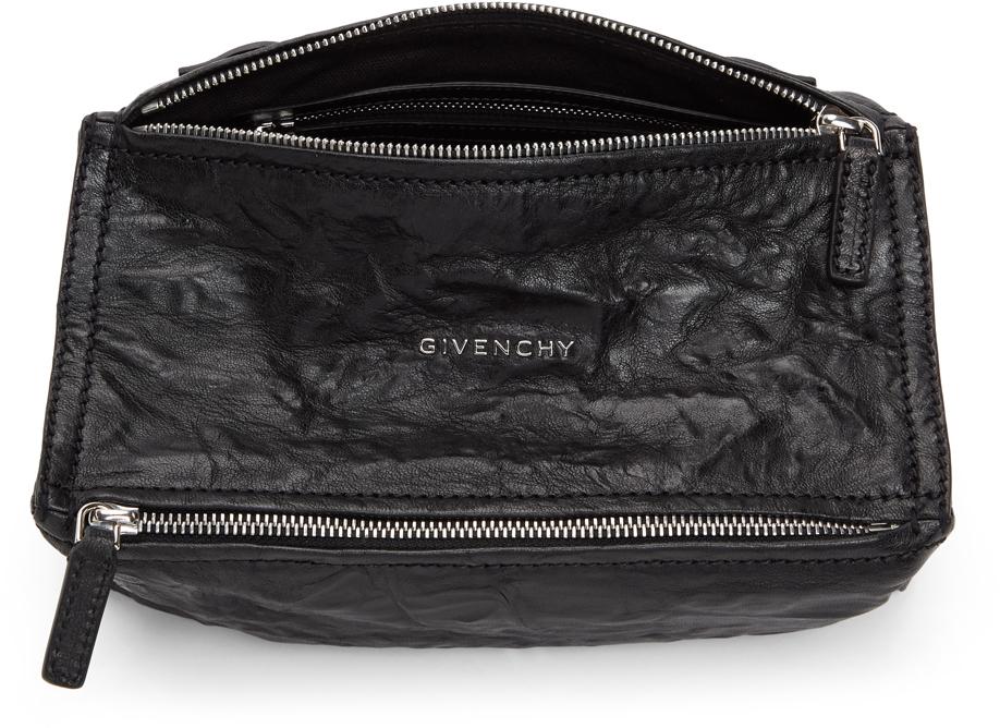 Givenchy Black Crinkled Mini Pandora Bag | Lyst
