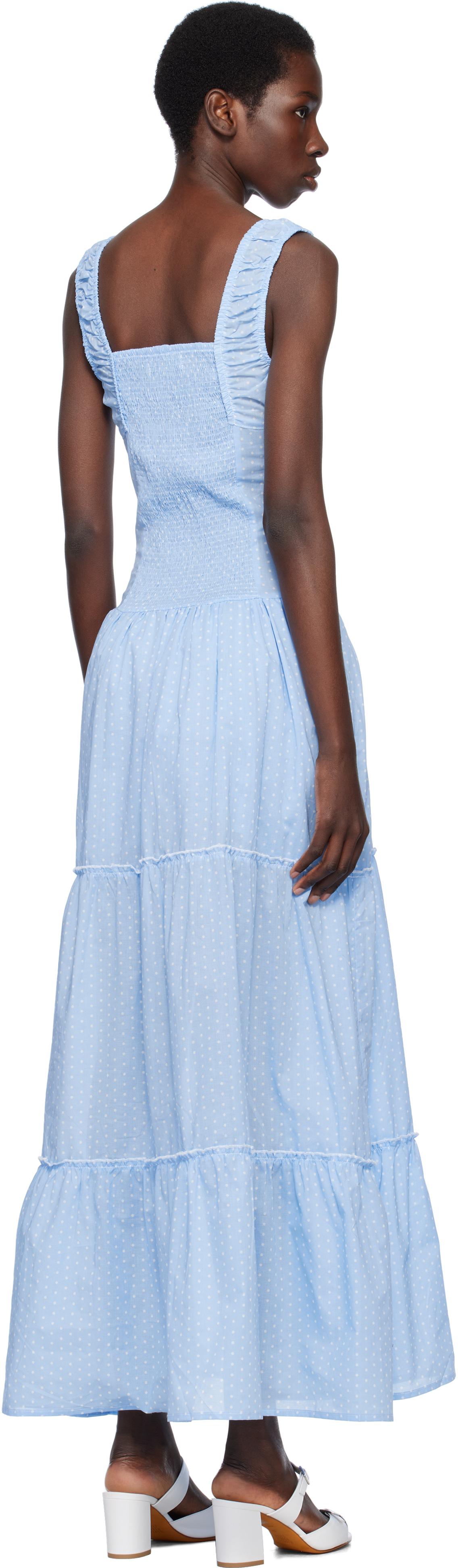 frankies bikinis blue polka dot dress Frankies Bikinis | Robin Polka Dot Mini Dress
