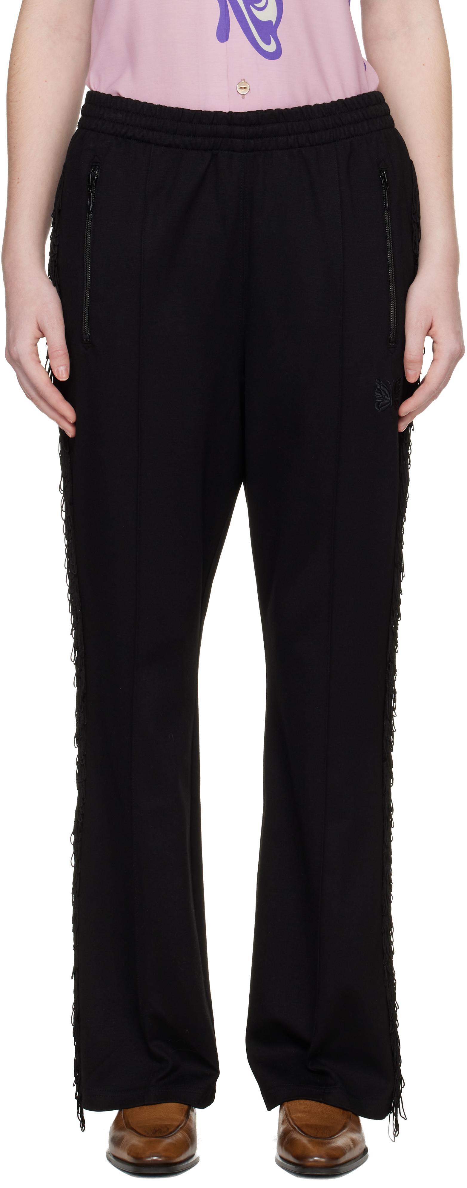 Needles Fringe Boot Cut Track Pants in Black | Lyst