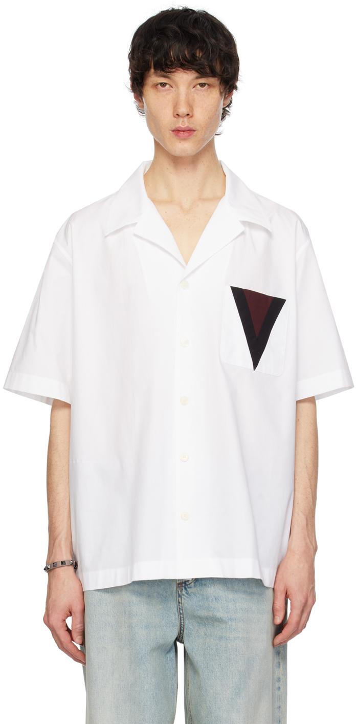 Chemise blanche à écusson Valentino pour homme en coloris Blanc | Lyst