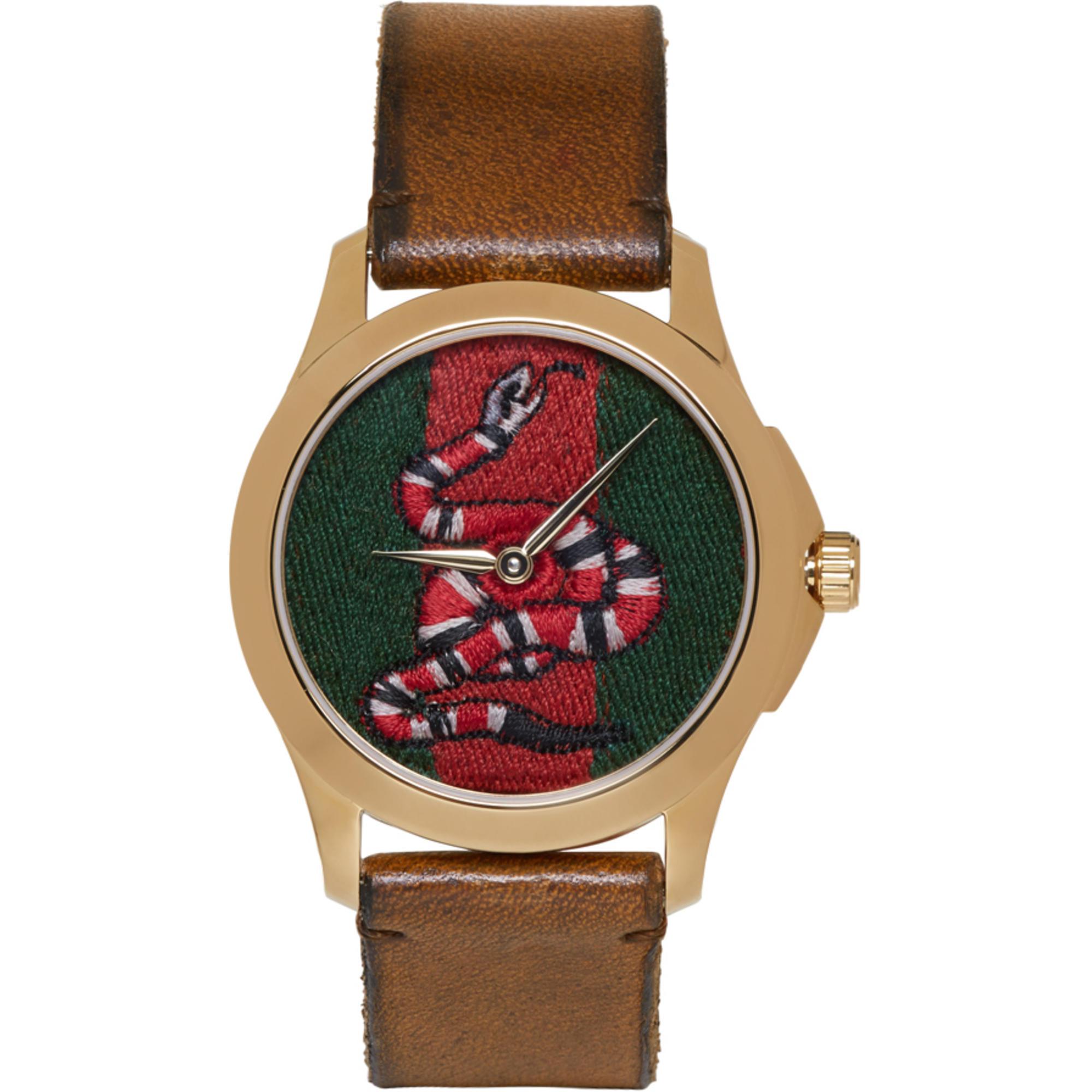 Gucci Gold Medium G-timeless Snake Watch in Metallic for Men | Lyst