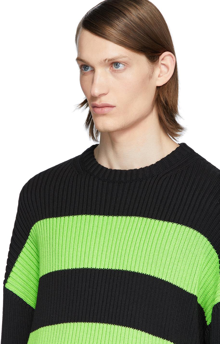 Balenciaga & Green Stripe Crewneck Sweater Men | Lyst