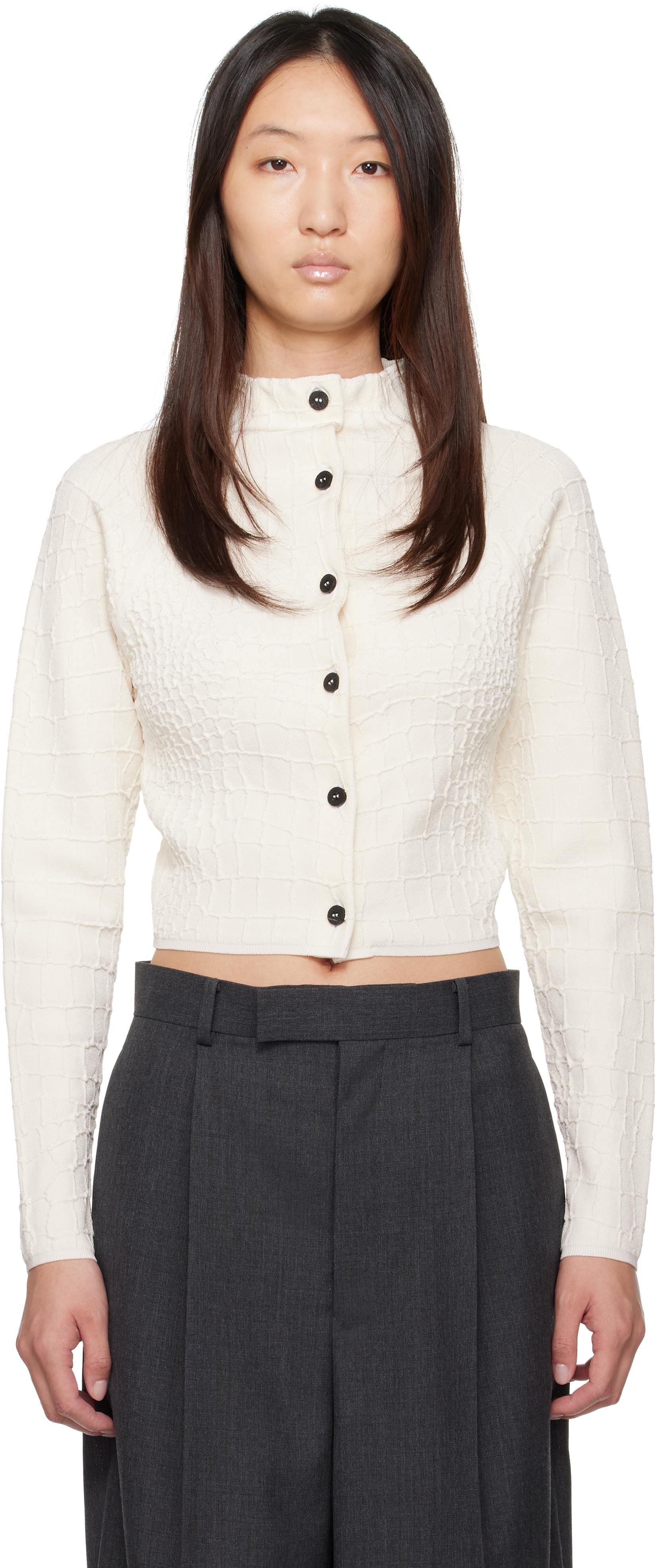 値下げ可能　JACQUEMUS ホワイトショート丈カーディガン 32 shaggy knit short cardigan – BUNNY APARTMENT