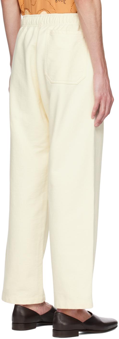 Bode メンズ オフホワイト 3ポケット スウェットパンツ アクティブ  