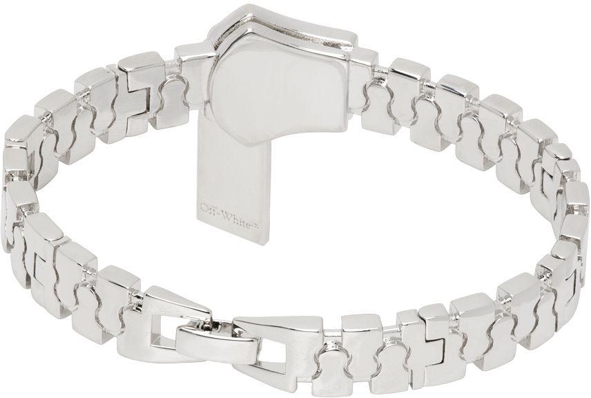 Off-White c/o Virgil Abloh Silver Zip Bracelet in White for