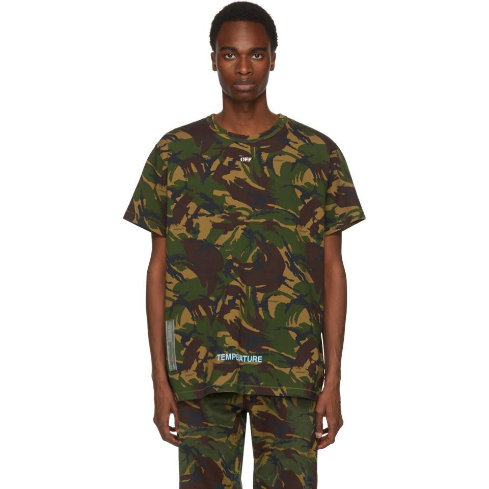 Off-White c/o Virgil Abloh Green Camouflage Arrows T-shirt for Men 