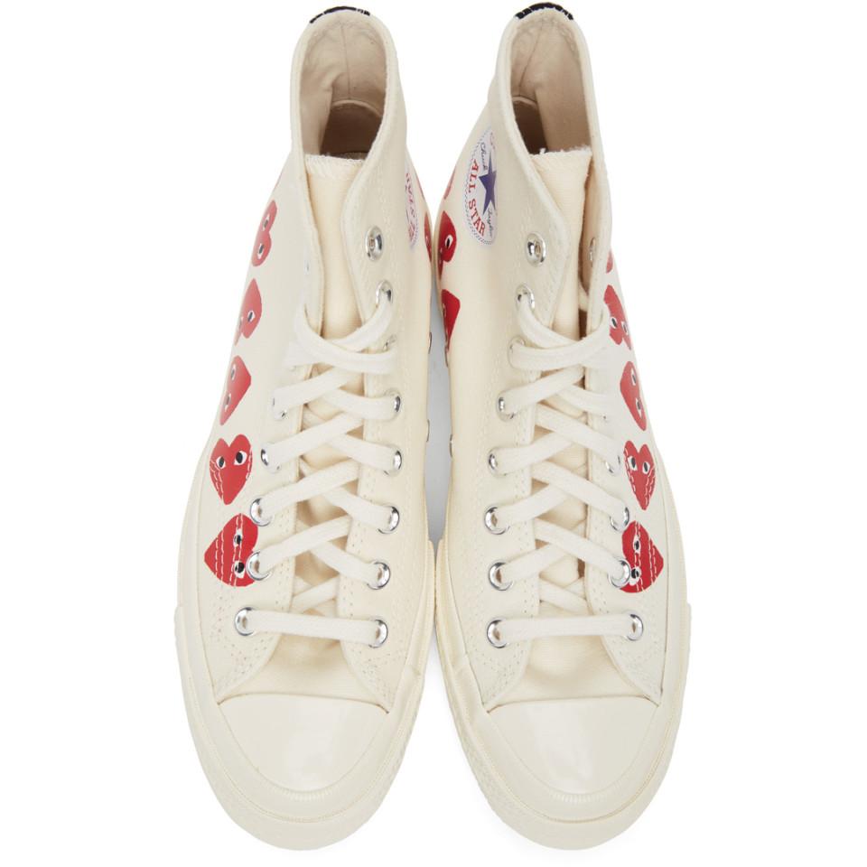 off white converse with heart