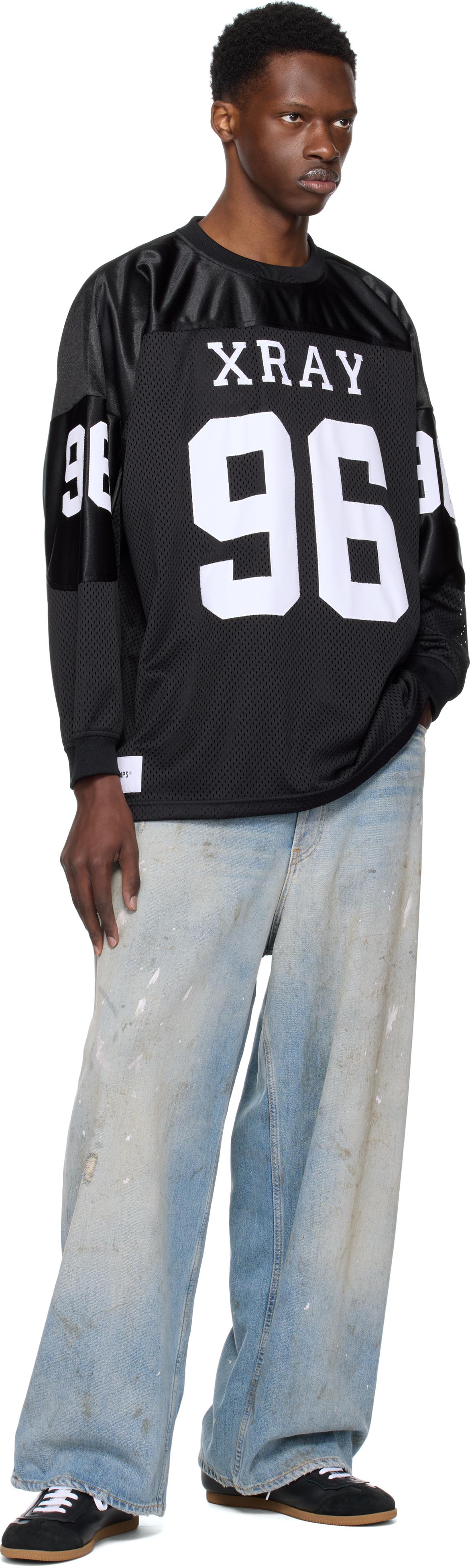 【関税込み】WTAPS ブラック 'XRAY 96' Netminder LS Tシャツ WTAPS: Black 'XRAY 96' Netminder LS T-shirt | SSENSE