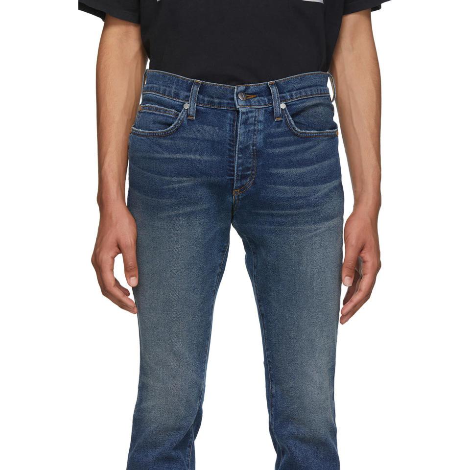 Rhude Denim Blue Snap Jeans for Men | Lyst