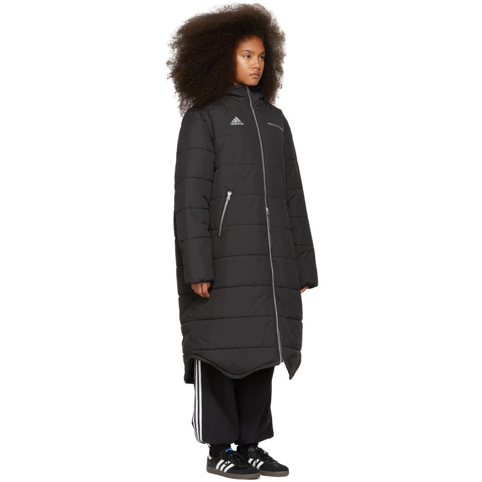 adidas padded jacket long