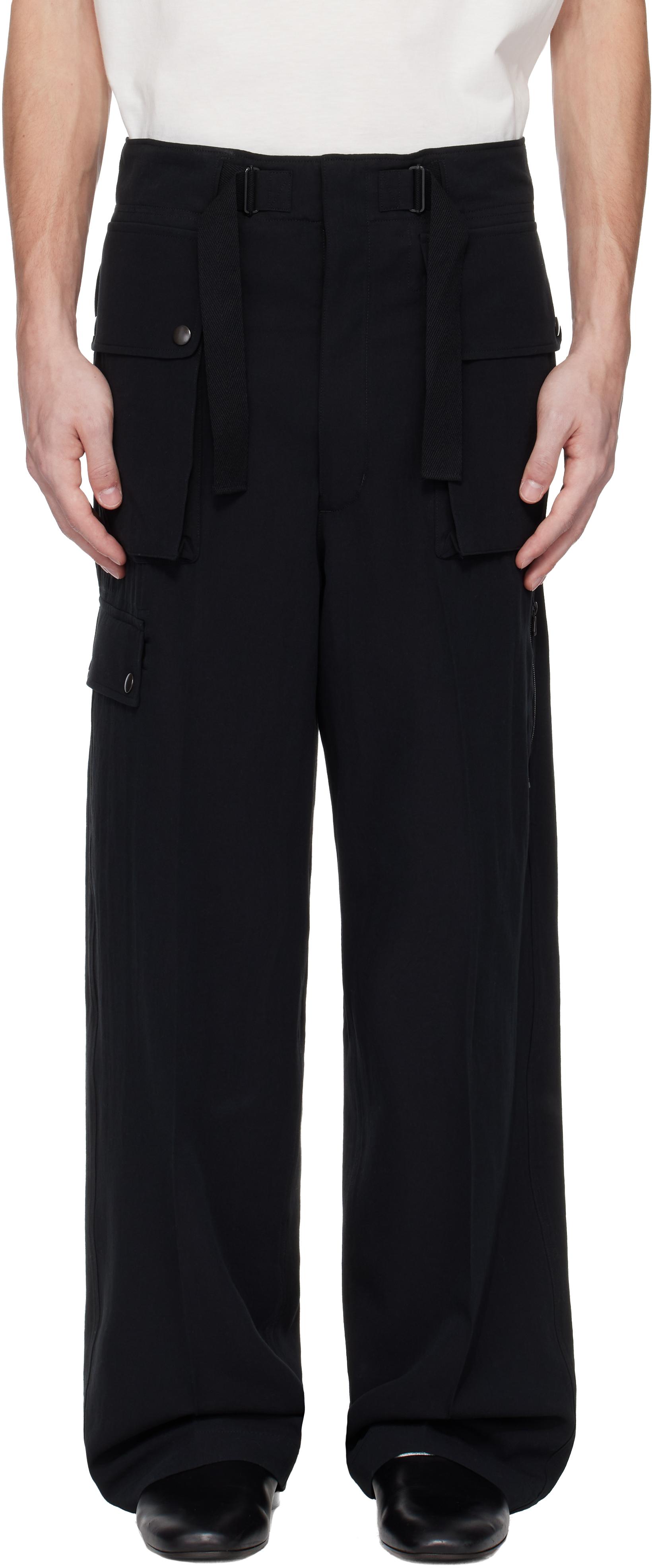 AURALEE Light Cotton Wool Viyella Cargo Pants in Black for Men | Lyst