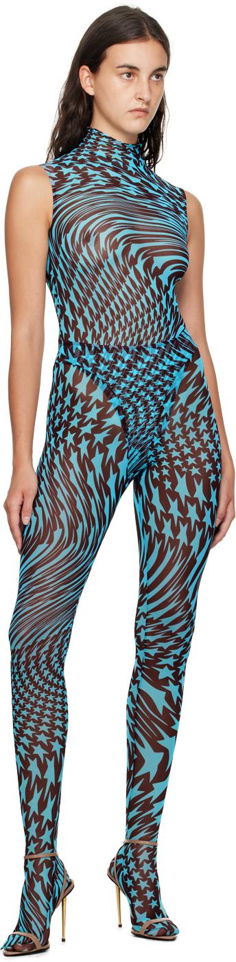 【関税込み】Mugler ブラウン Star ボディスーツ Mugler Brown & Blue Star Bodysuit | Lyst