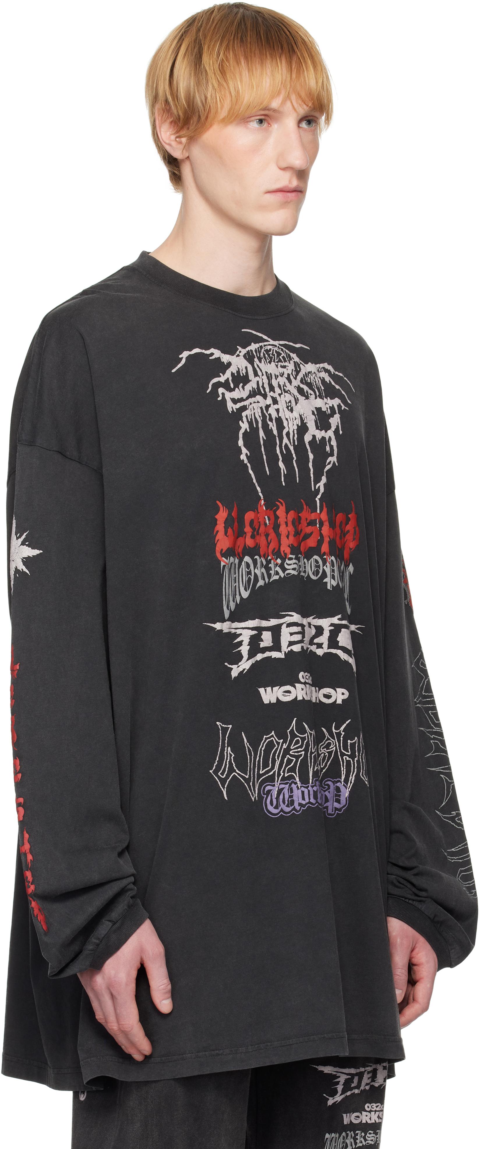 032c Telepresence Oversized Longsleeve T-Shirt in Black for Men | Lyst