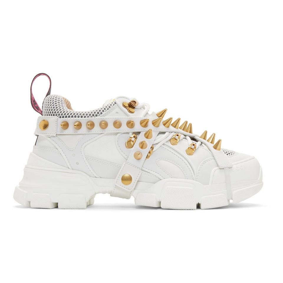 Gucci Flashtrek Removable Spikes Sneakers in gr.wh (White) for Men | Lyst