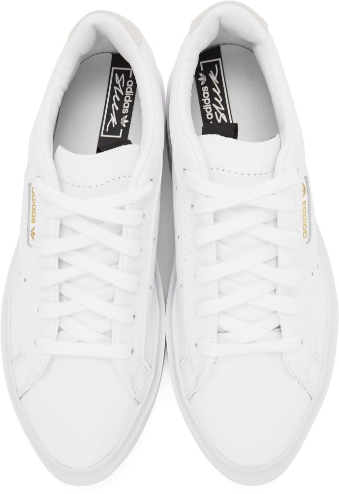adidas Originals Leather Sleek Super Sneakers in White - Lyst