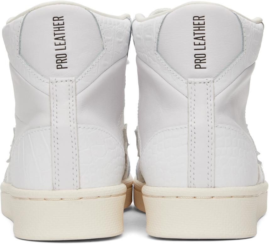 Converse Leather Croc Pro Sport Hi Sneakers in White for Men | Lyst