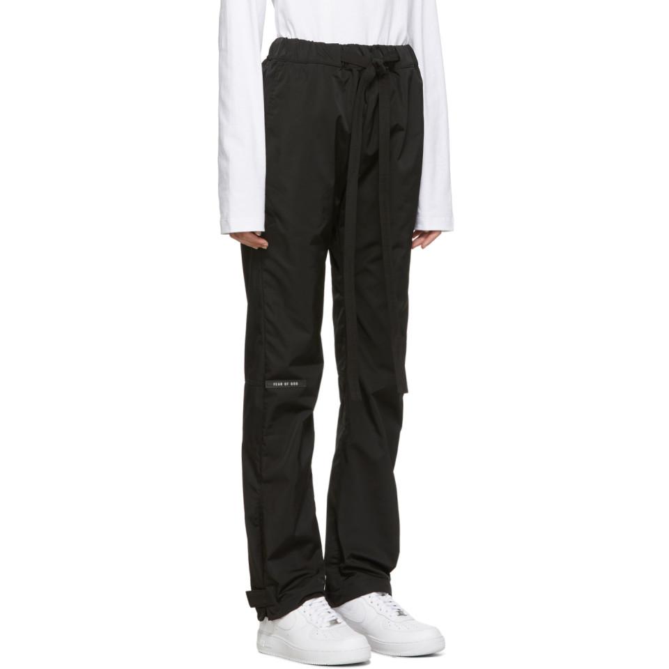 FEAR OF GOD All Over Print Baggy Nylon Pants Black - Sixth Collection - US