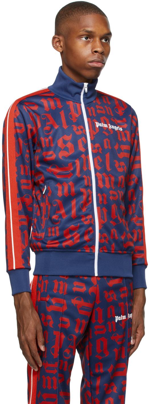 Palm Angels Blue u0026 Red Monogram Track Jacket for Men | Lyst UK