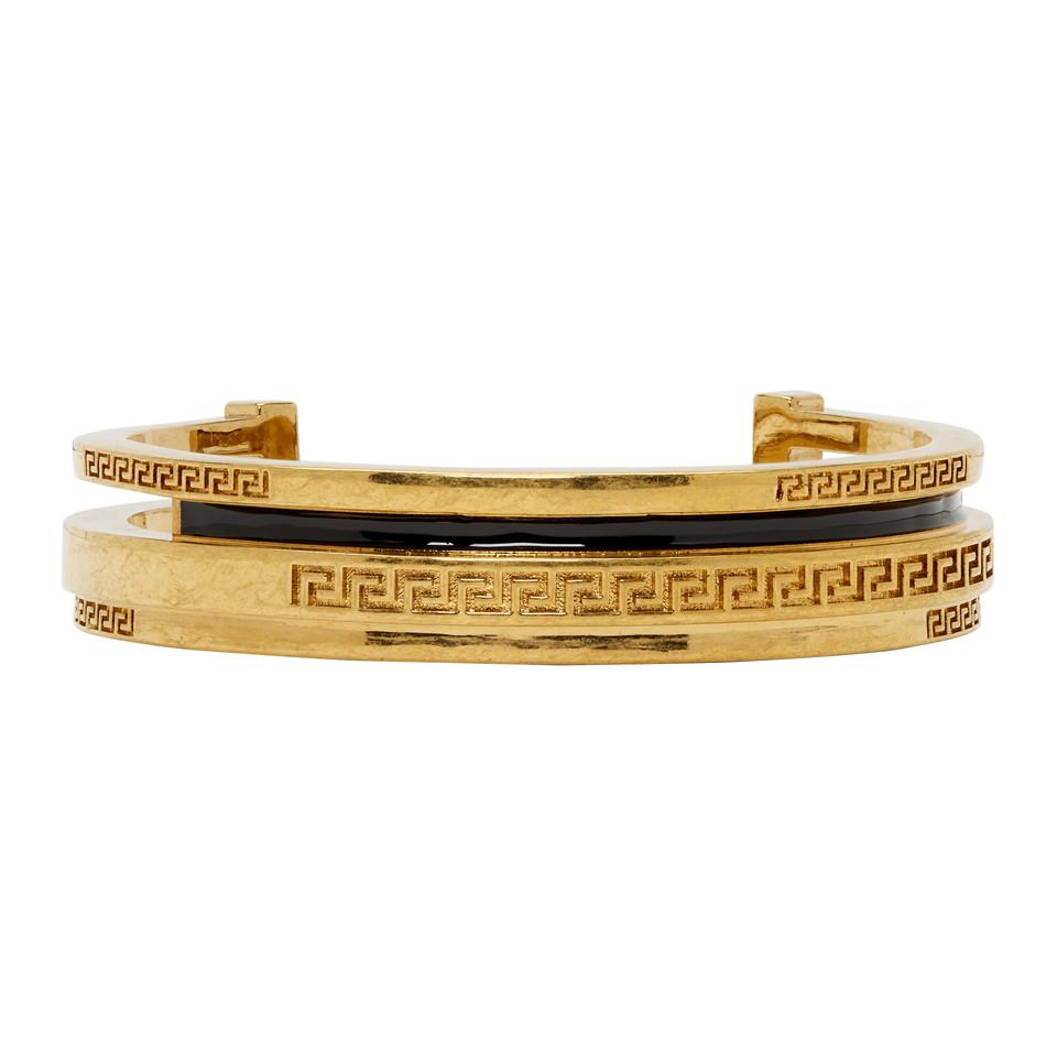 Versace Gold Greek Cuff Bracelet in Metallic for Men Lyst