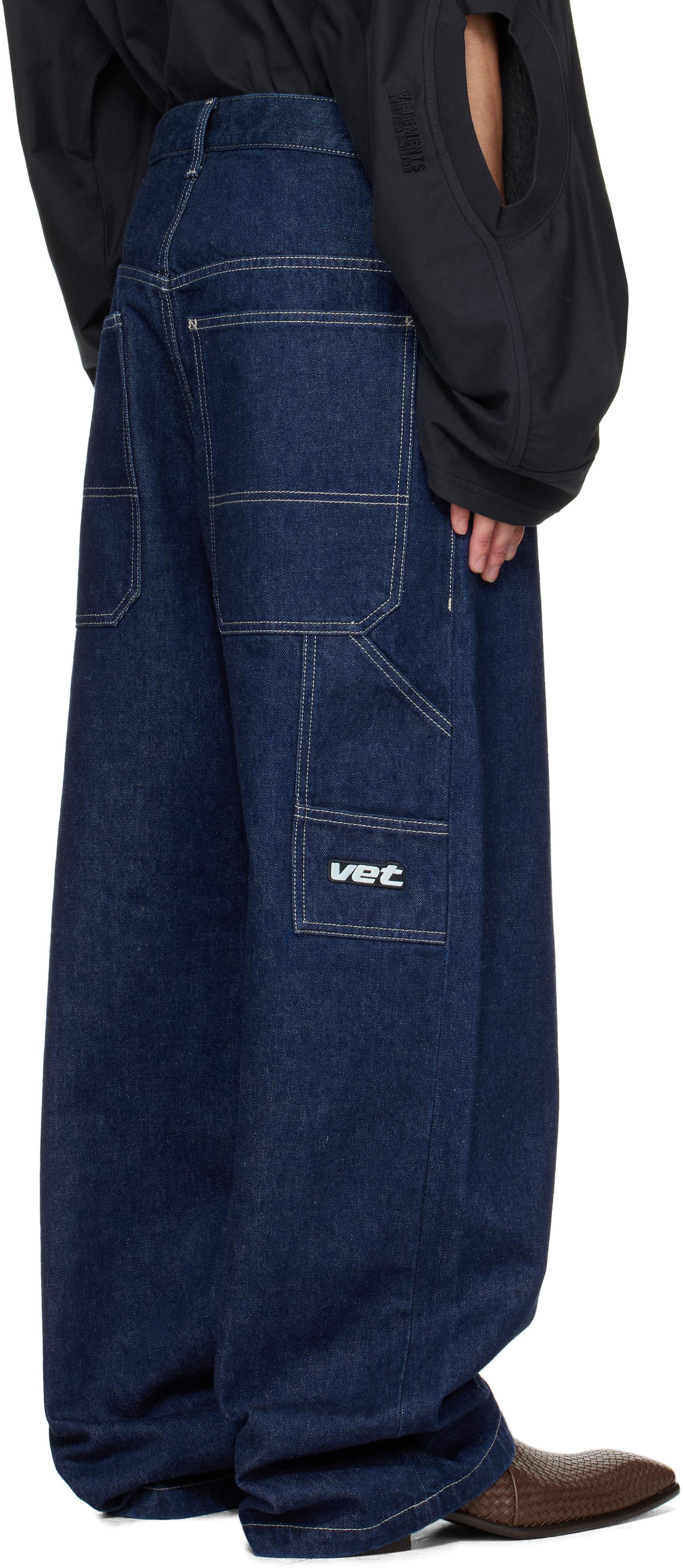 デニム・ジーパン VETEMENTS Baggy jeans Vetements , Triple Zip Baggy Jeans in Denim Light Blue BNWT