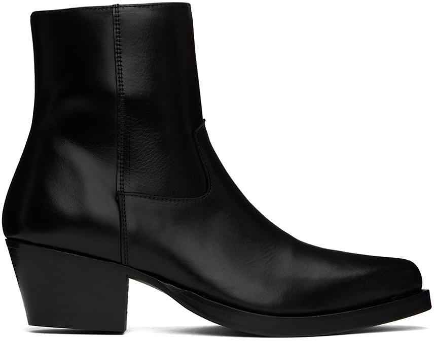 靴 ernest w baker heel boots Ernest W. Baker: Black Studded Western Boots | SSENSE