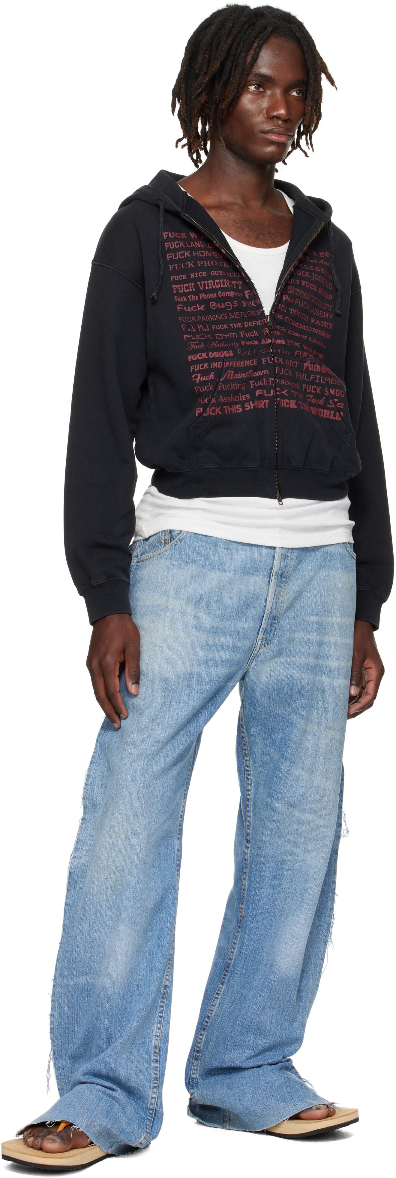 Vetements 'Fuck' Fitted Zip-Up Hoodie in Black for Men | Lyst UK