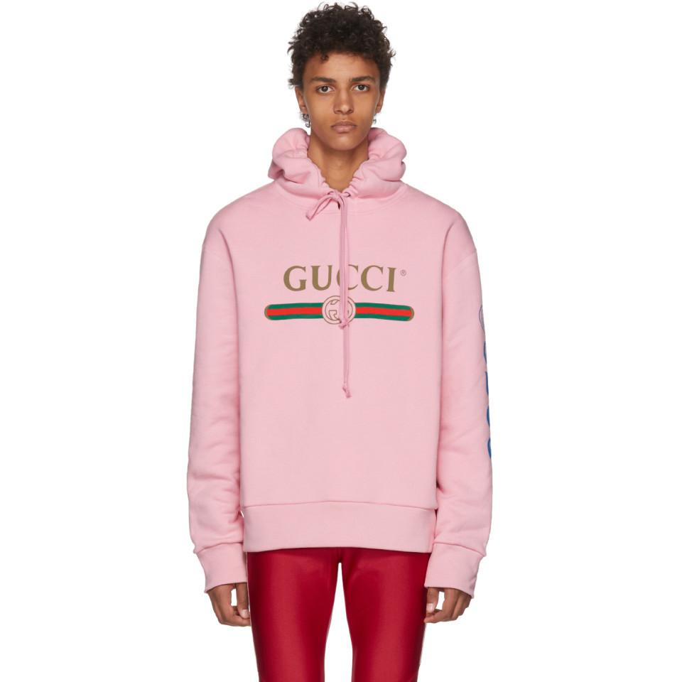 Gucci Pink Dragon Hoodie for Men | Lyst