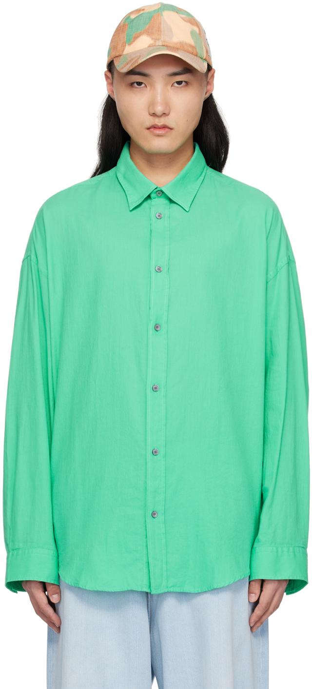 Acne Studios メンズ グリーン ーン ボタンアップシャツ シャツ