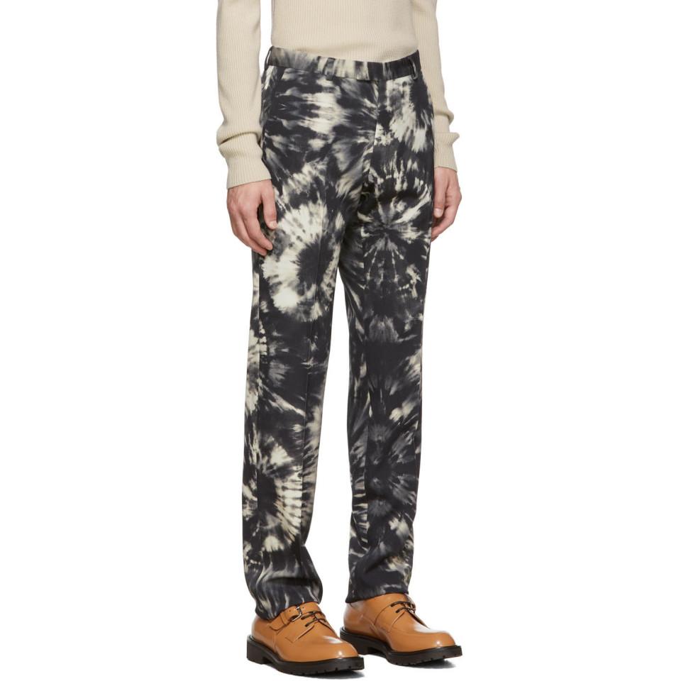 Dries Van Noten Black Wool Tie-dye Suit 