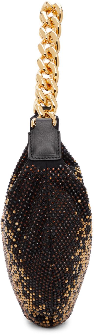 Versace Satin Crystal Medusa Chain Bag in Black - Lyst