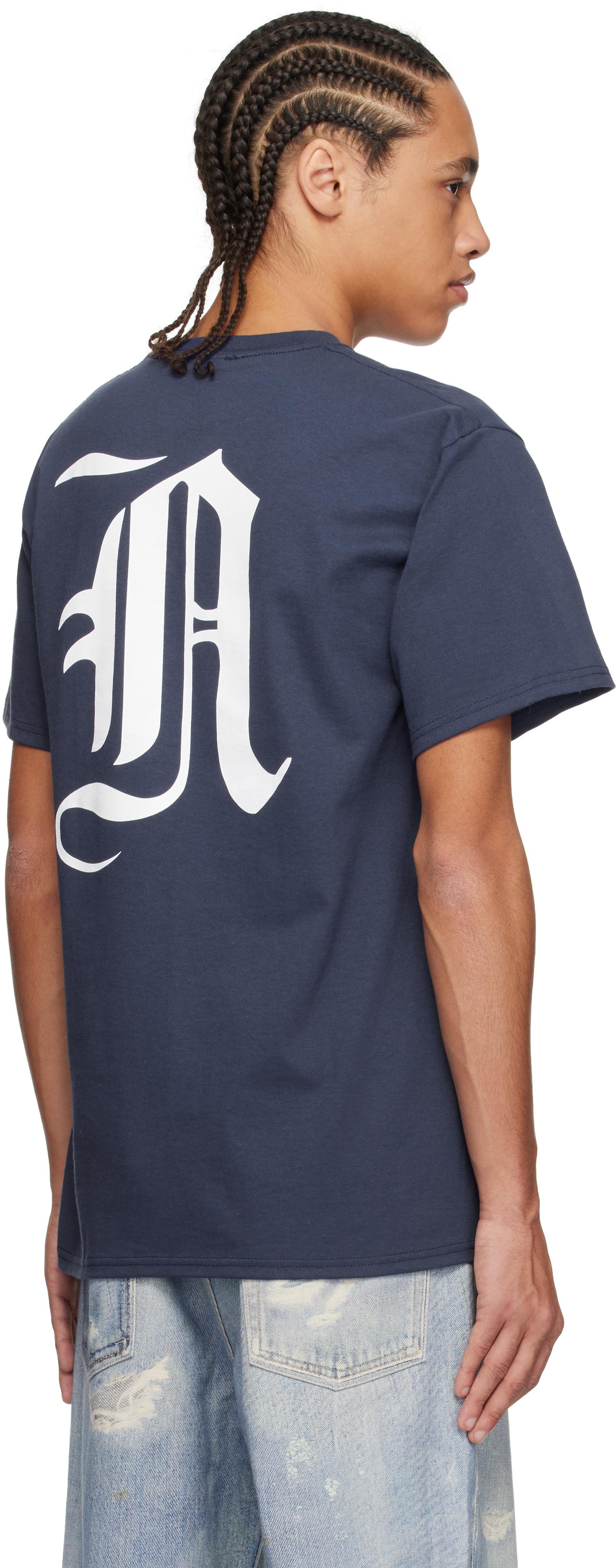 Noah Gothic 'N' T-Shirt in Blue for Men | Lyst