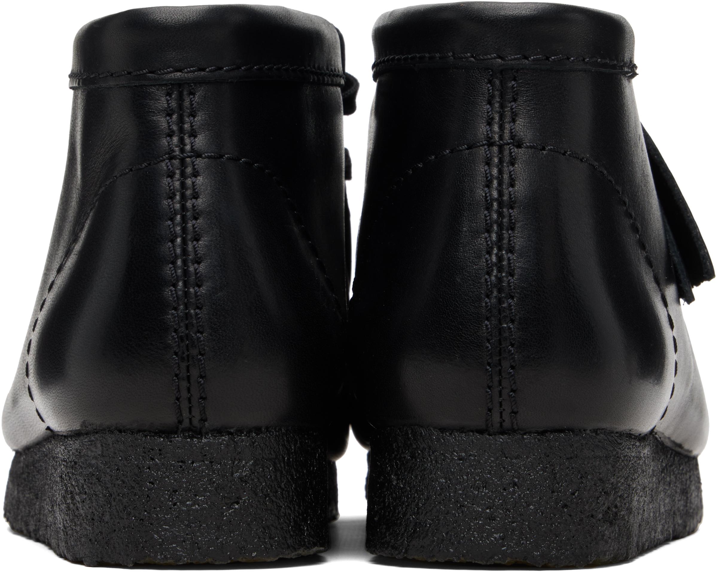 clarks desert boots black leather