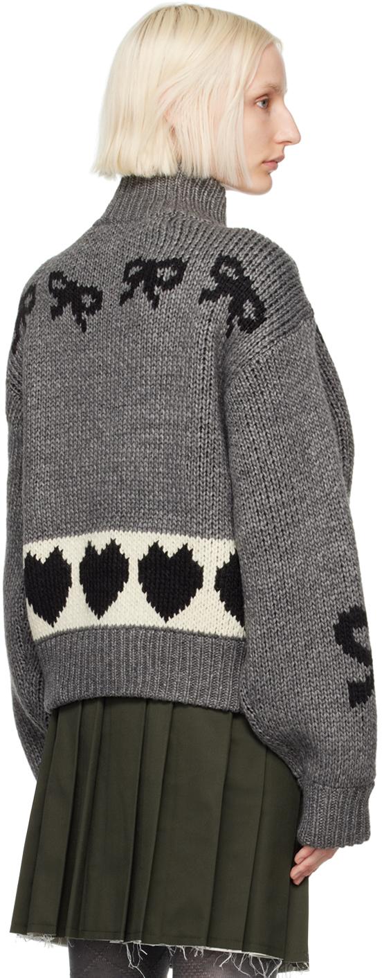 OPEN YY Pet Club Cardigan in Grey | Lyst Australia