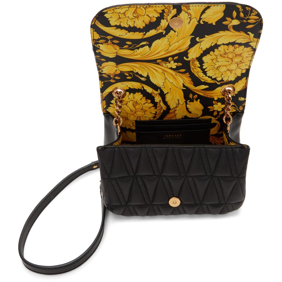 Versace Black Handbag With Gold Hardware Literacy Basics