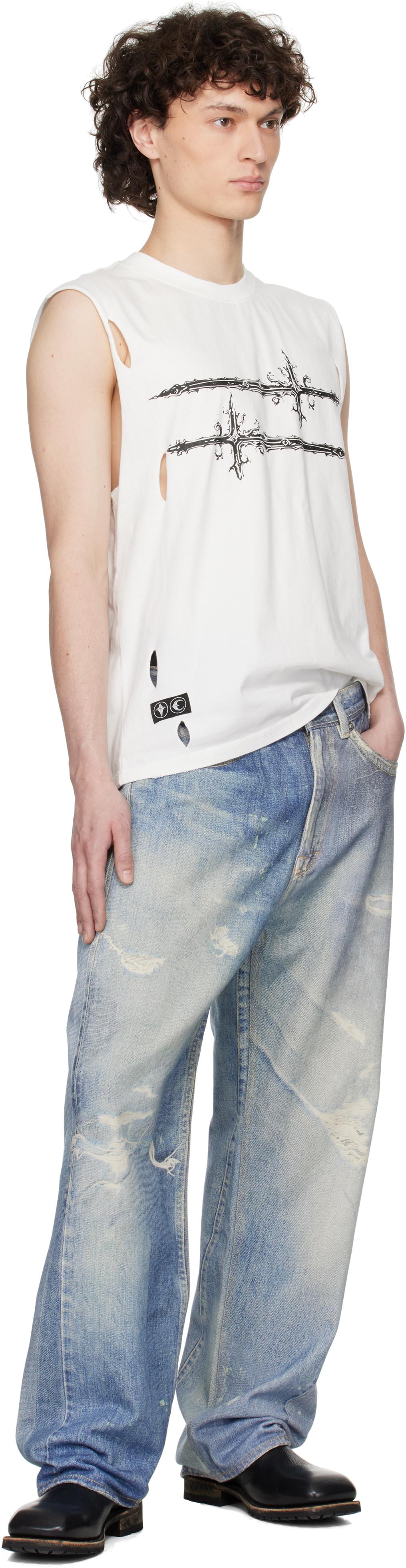 Thug Club（サグクラブホワイト Cross T ノースリーブ トップス メンズ THUG CLUB ホワイト Cross T ノースリーブ トップス